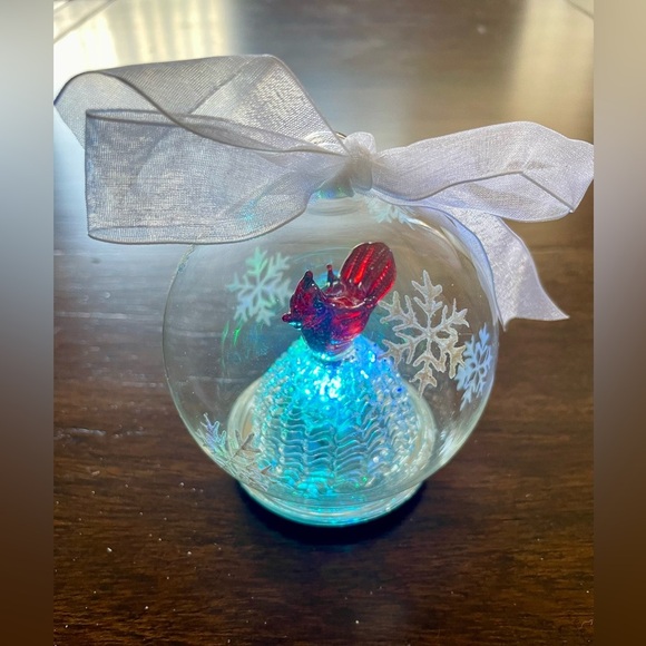 Christmas Glass Ornament Set of 5 LED Light Up Holiday Decorations Gift Boxed - Picture 8 of 11